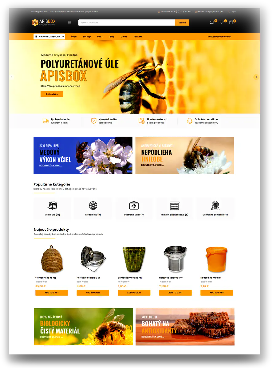E-commerce web application homepage showcase, representing professional custom eshop development and architecture solutions.